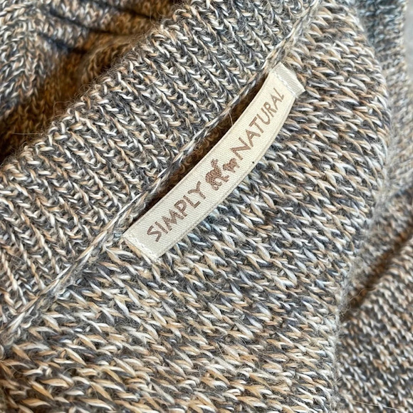 Simply Natural Linda Ebel Cape Alpaca Blend Cardigan OS MELANGE TAN - Picture 2 of 12